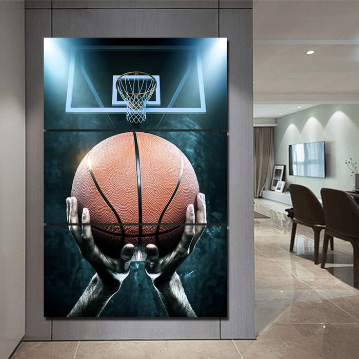 Basketball And Board - Canvas Wall Art Painting
