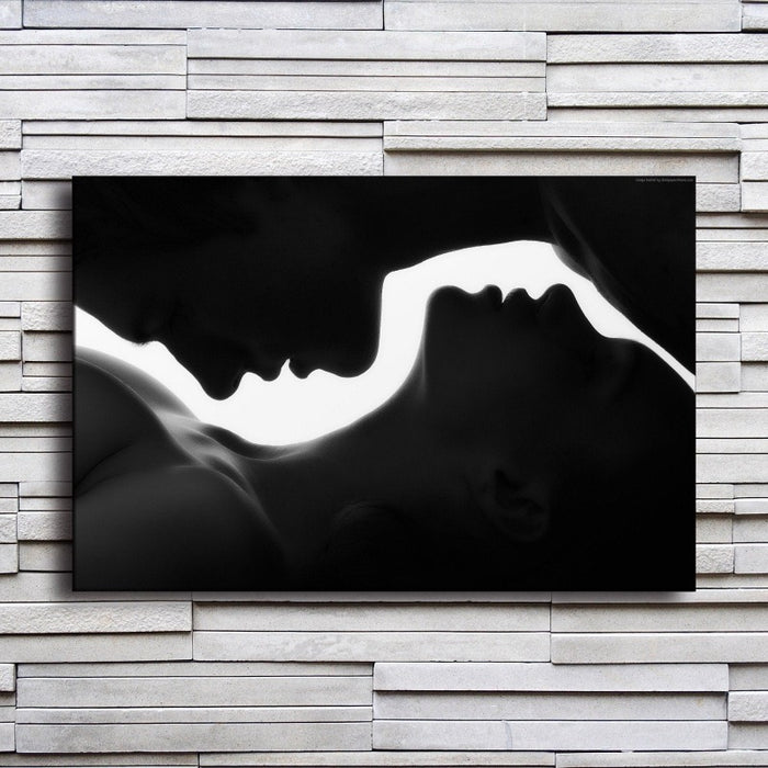 Man And Woman Silhouette - Canvas Wall Art Painting