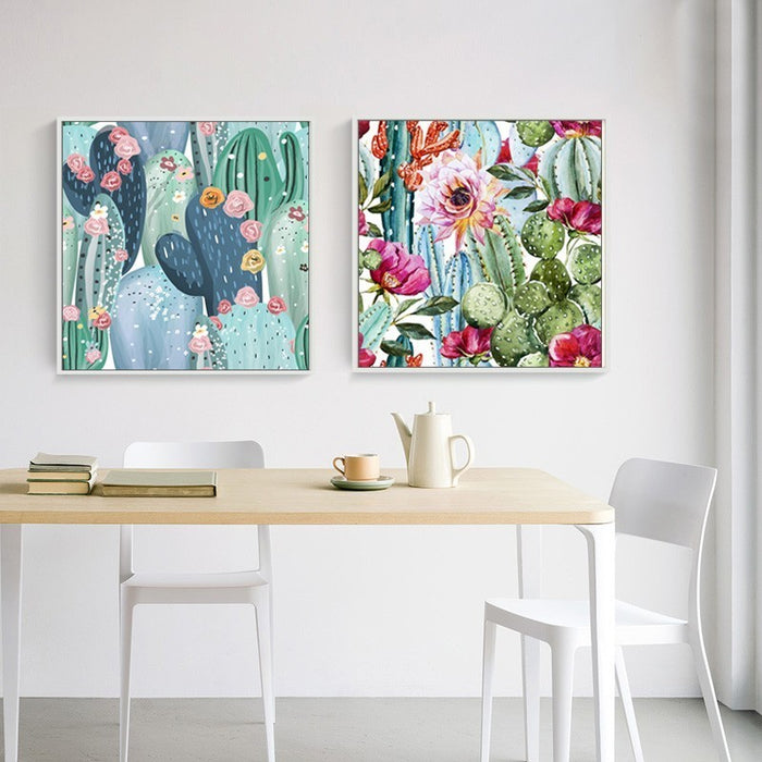Cactus Floral - Canvas Wall Art Painting