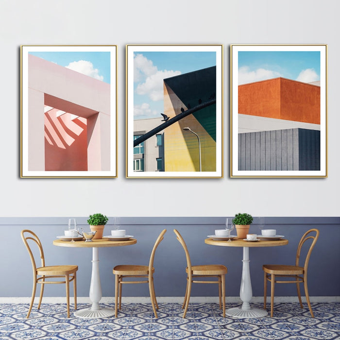 POP Fashion Buildings - Canvas Wall Art Painting