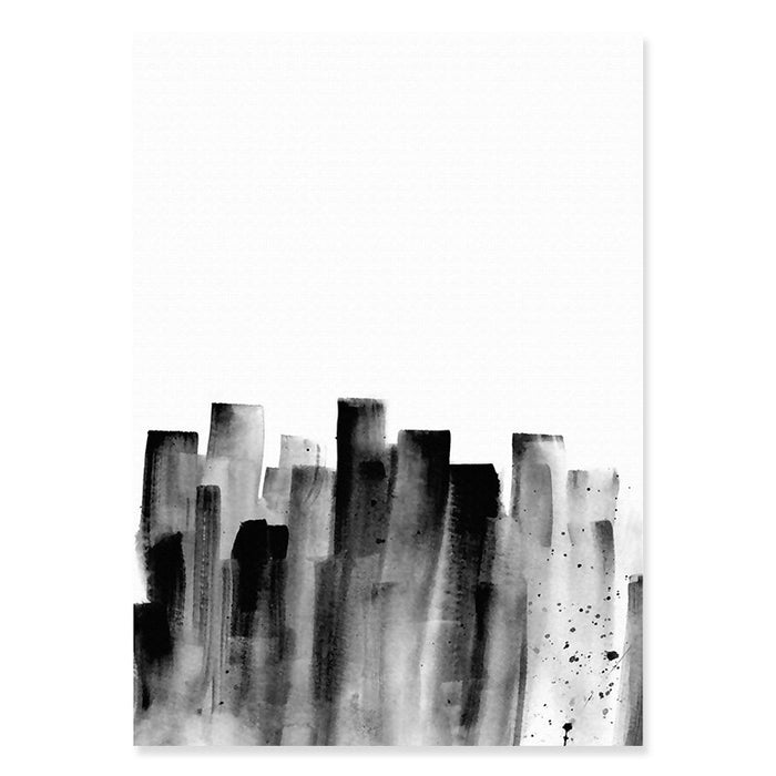 Abstract Ink Brush Strokes - Canvas Wall Art Print