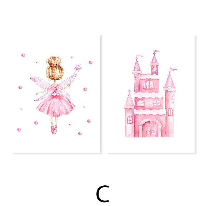 Princess Pink Dream Castle - Canvas Wall Art Print