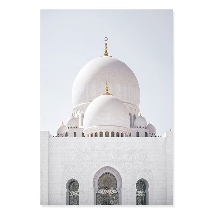 Beautiful White & Gold Mosque Arch - Canvas Wall Art Print