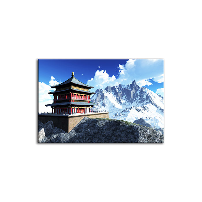Temple In The Mountains - Canvas Wall Art Painting