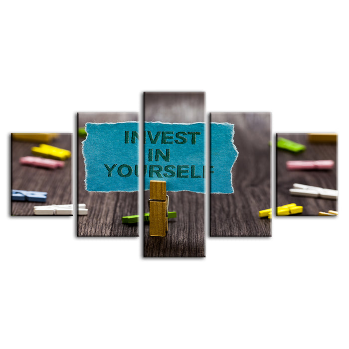 Invest In Yourself 5 Piece - Canvas Wall Art Painting