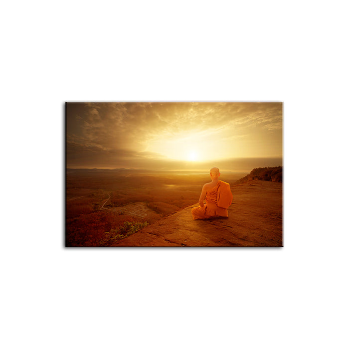 Tranquil Cliffside Sunset  - Canvas Wall Art Painting