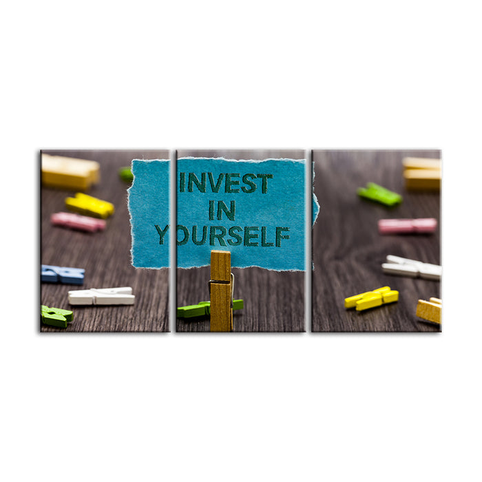 Invest In Yourself 3 Piece - Canvas Wall Art Painting