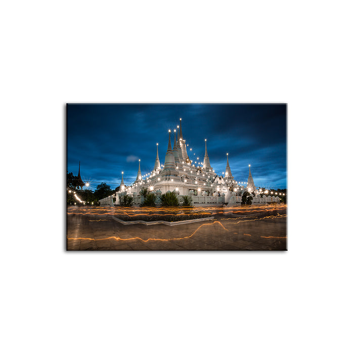 Beautiful Temple Night Time - Canvas Wall Art Painting