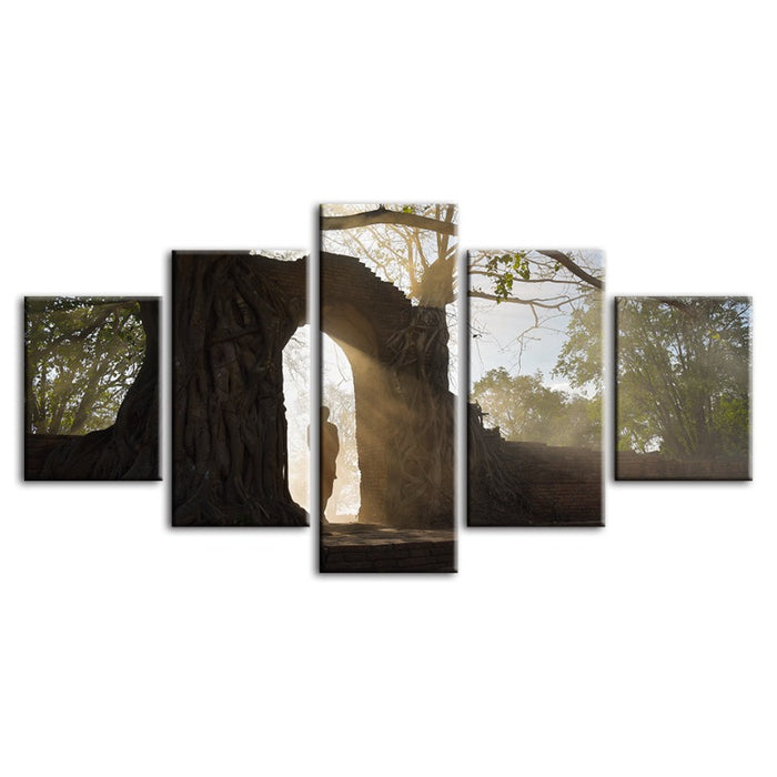 5 Piece Lone Man Nature - Canvas Wall Art Painting