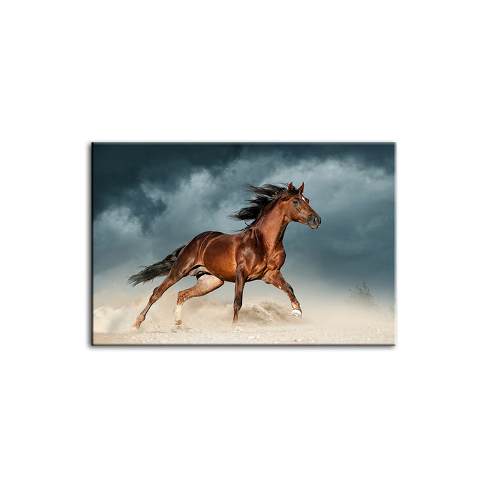 Brown Horse In Desert- Canvas Wall Art Painting